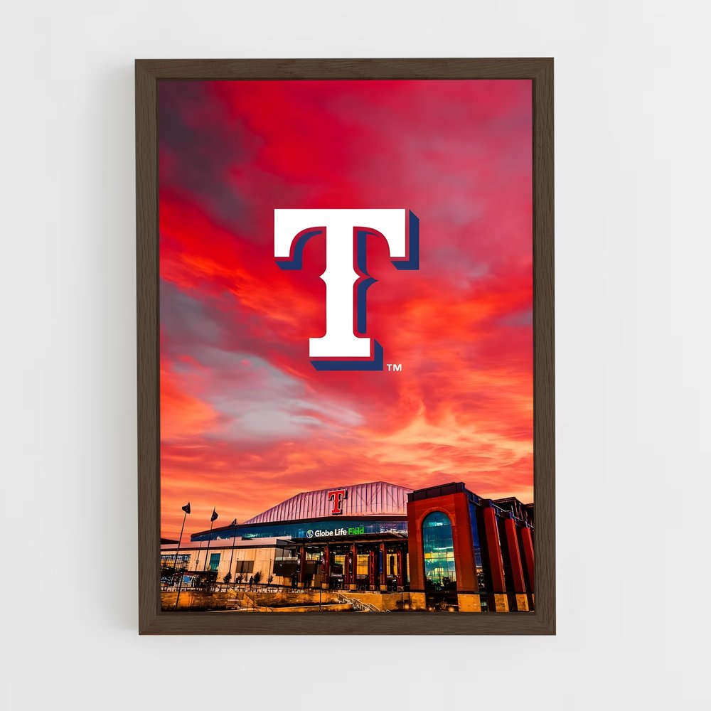 Poster Sunset at Rangers Stadium – affiche Baseball (vue 5)